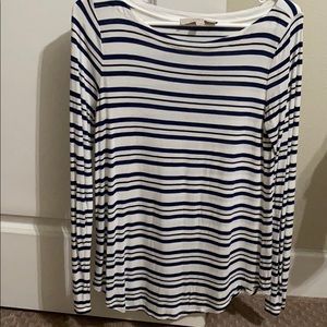 Loft Striped Rayon Top Size Small